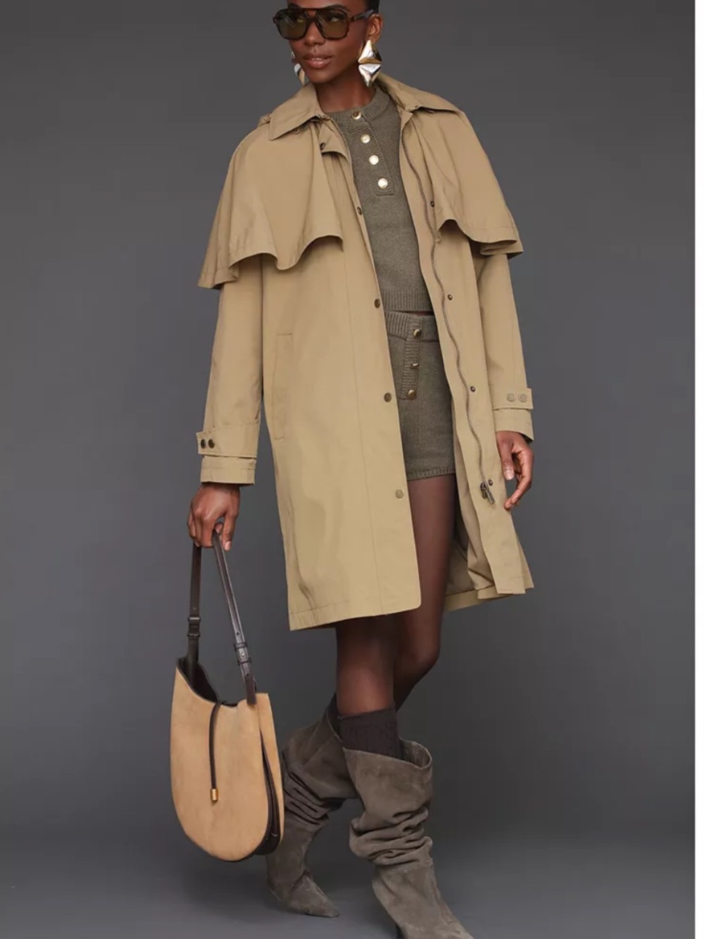 NWT Avec Les Filles capelet trench jacket, Small- no hood